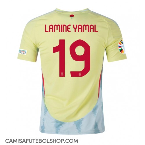 Camisa de time de futebol Espanha Lamine Yamal #19 Replicas 2º Equipamento Europeu 2024 Manga Curta